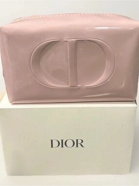 Dior Pink Patent CD Embossed Cosmetic Case